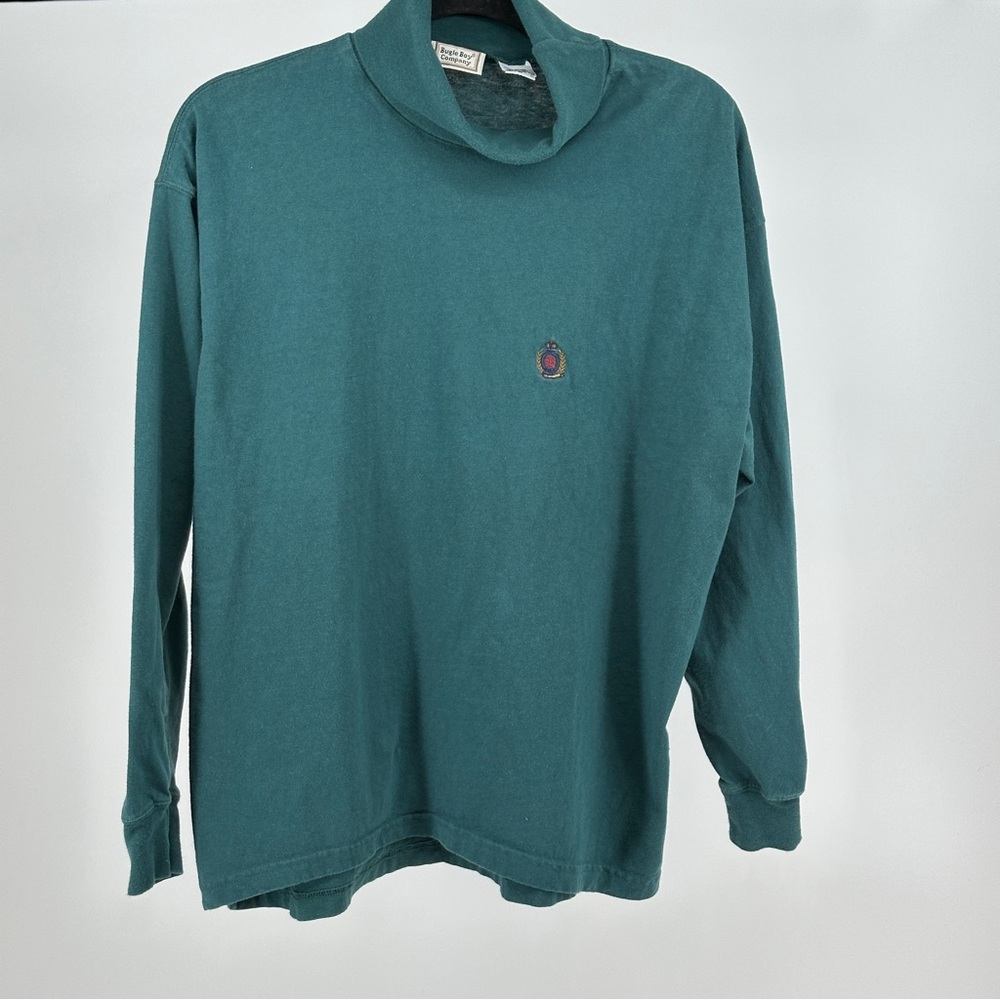 Men’s Medium Vintage Bugle Boy Green Turtleneck 100% Cotton